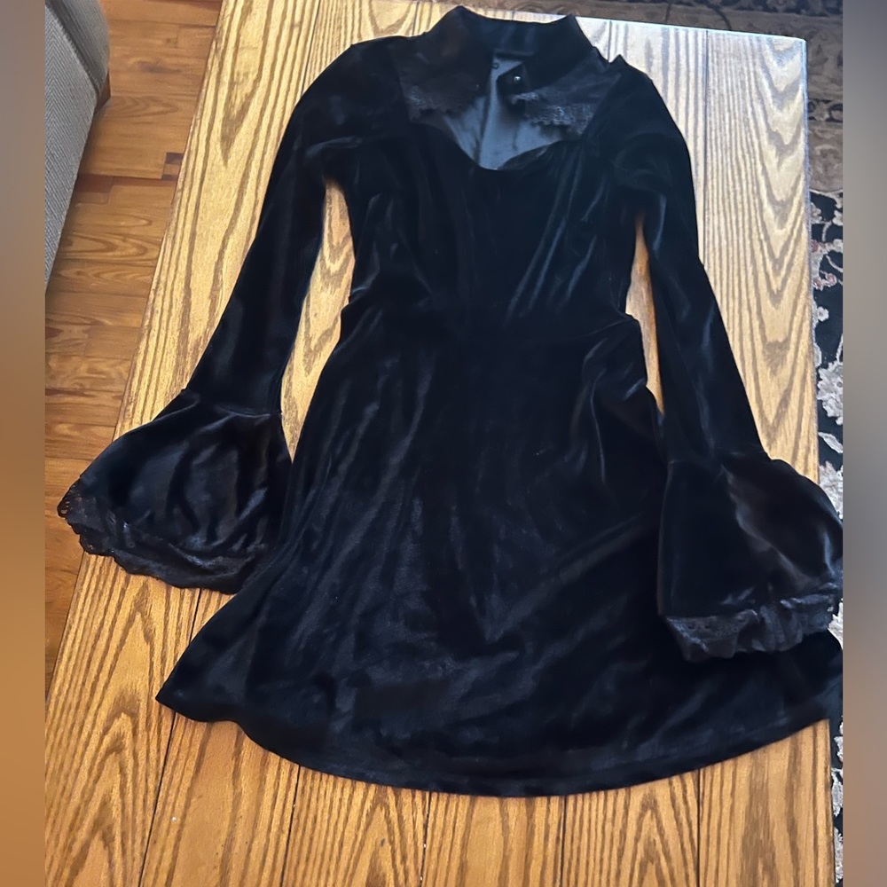 Black Velvet Goth Dress